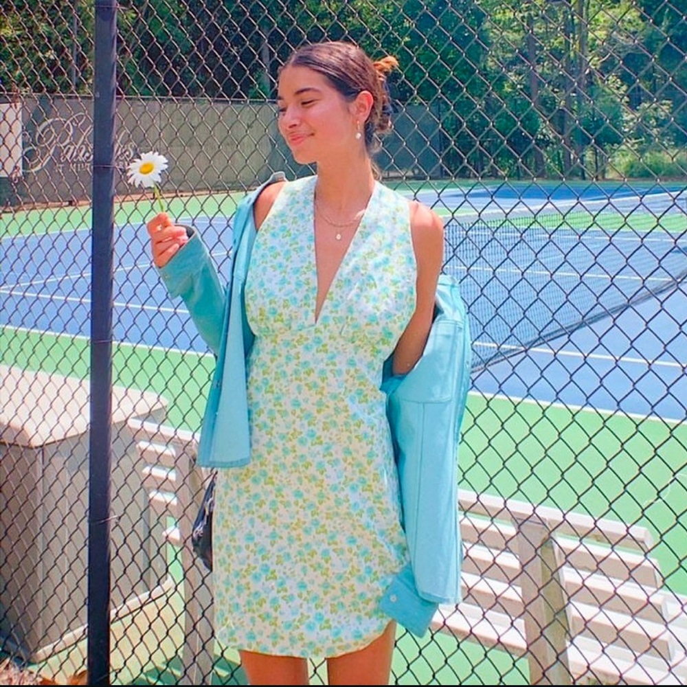 Cool is a Construct Kristine Mini Dress Floral white Flowers Cotton Summer XS